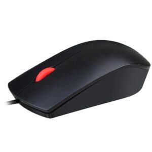 Lenovo Essential USB Mouse plug-and-play connection to PCs via a USB cable; 1600 DPI optical