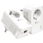 TP-Link AV1000 Passthrough Powerline KIT  Broadcom 1 Gigabit Ports 1000Mbps Powerline HomePlug AV2 Green