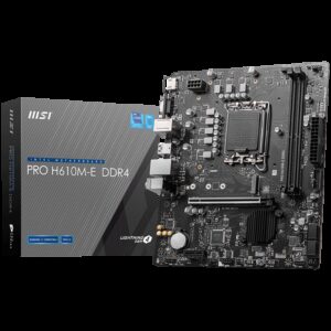 MSI PRO H610M-E DDR4 Micro-ATX Socket 1700 Dual Channel DDR4 3200(OC)MHz 1x PCIe x16 slots