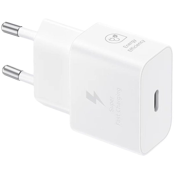 240126150020819509 Samsung 25W Fast Charging USB-C Power Adapter White (cable included) - Image 1