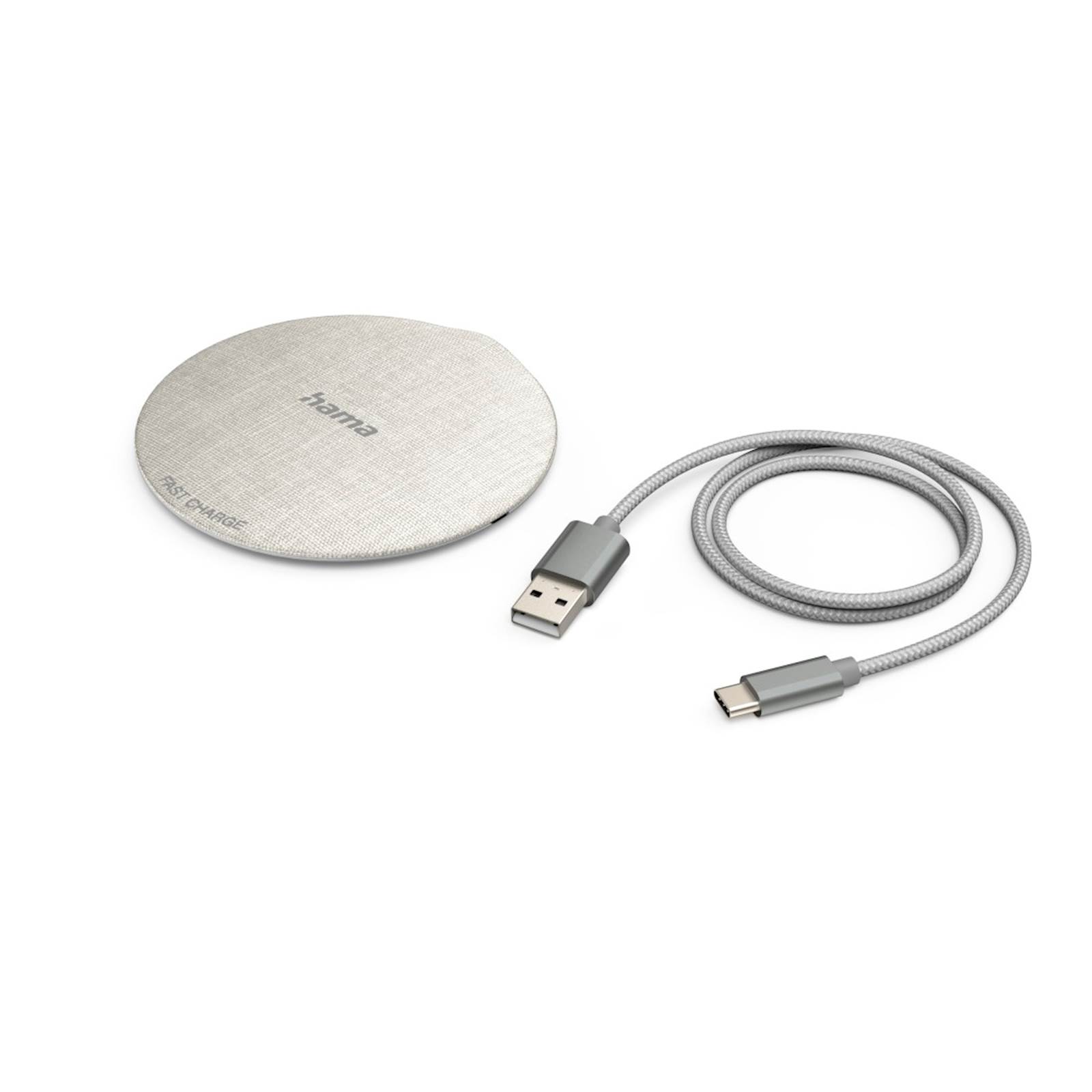 122930 Wireless punjač HAMA QI-FC10 metalni, bijeli 10W - Image 1