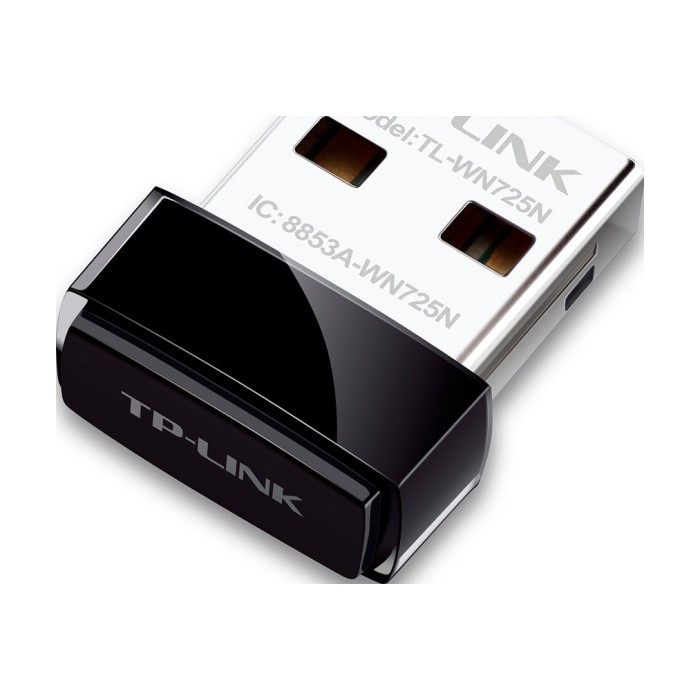 NIC TP-Link TL-WN725N USB 2.0 Nano Adapter 24GHz Wireless N 150 Mbps Internal Antenna Miniature NIC TP-Link TL-WN725N USB 2.0 Nano Adapter 24GHz Wireless N 150 Mbps Internal Antenna Miniature