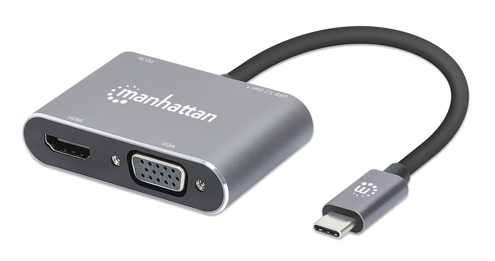 125771 Adapter MANHATTANUSB-C to HDMI & VGA 4-in-1 - Image 1