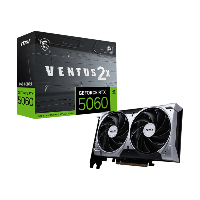 MSI Video Card NVIDIA GeForce RTX 5060 8G VENTUS 2X OC (8GB GDDR7/128bit 3xDP 1xHDMI