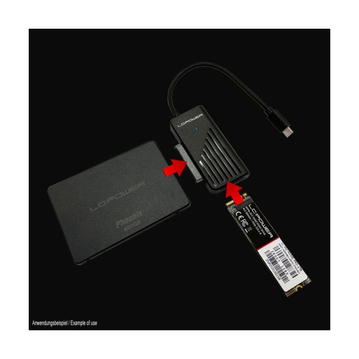 LC-Power Adapter za SATA NVMERaznovrsne opcije povezivanja2.5" ili 3.5" adapter, USB-C