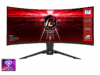 ASROCK MONITOR PG34WQ15R2B 34"CURVED GAMING;WQHD;165Hz;1ms;2xHDMI,DP;Speaker,High,Swivel,Tilt,WiFi