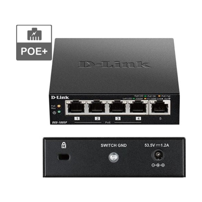 D-Link POE+ switch neupravljivi, DGS-1005P/E