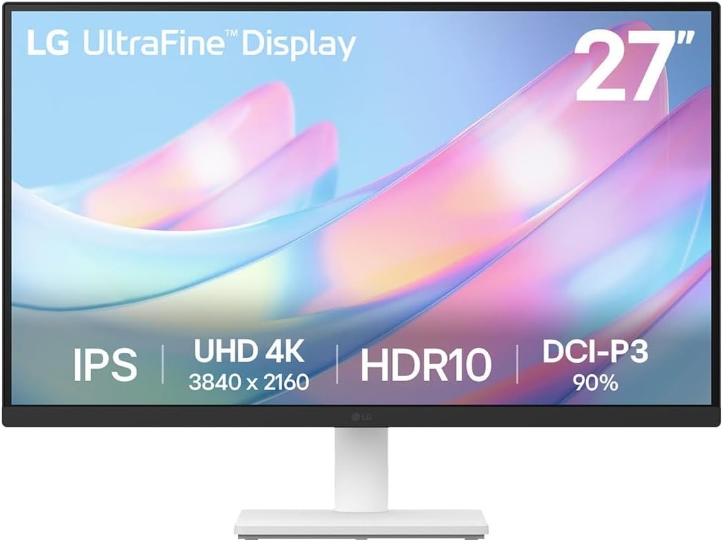 27US550-W_250508120538163 LG 27" 4K UltraFine 27US550-WIPS, 3840x2160, 5ms,300cd,60HzDP, 2xHDMI, HAS, Tilt, Swivel, Pivot - Image 1
