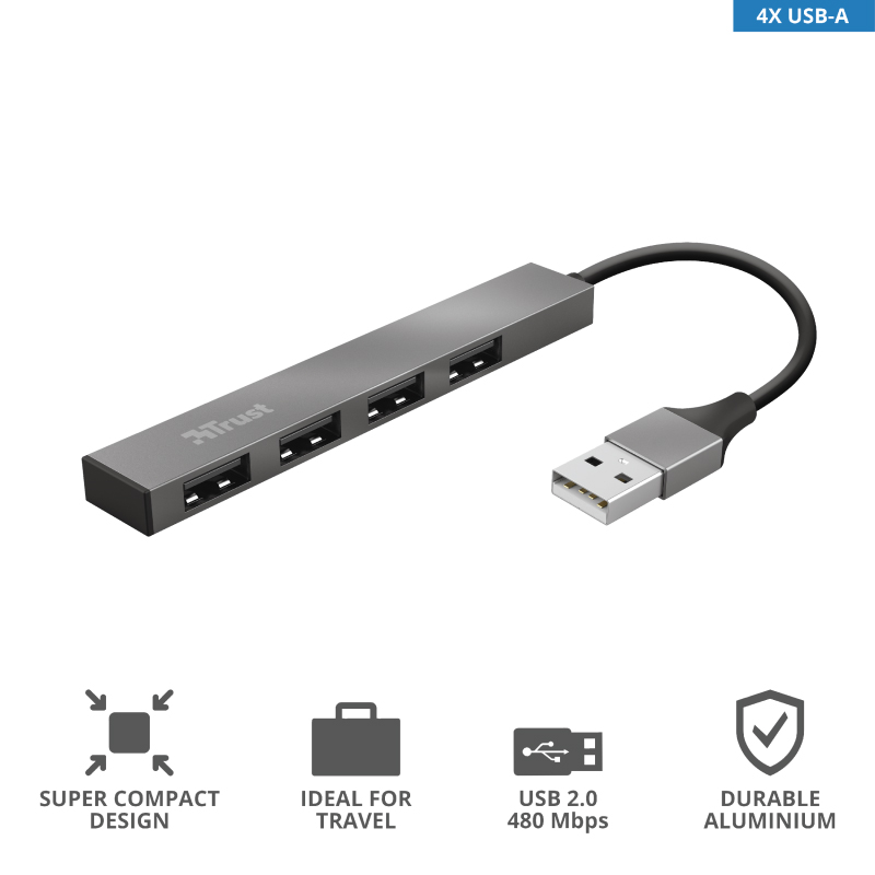 23786_1 Trust mini hub 4-port USB 2.0 Halyx - Image 1