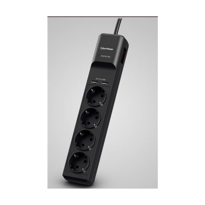 CyberPower prenaponska zaštita, P0420SUD0, 4xšuko, 2xUSB-A port