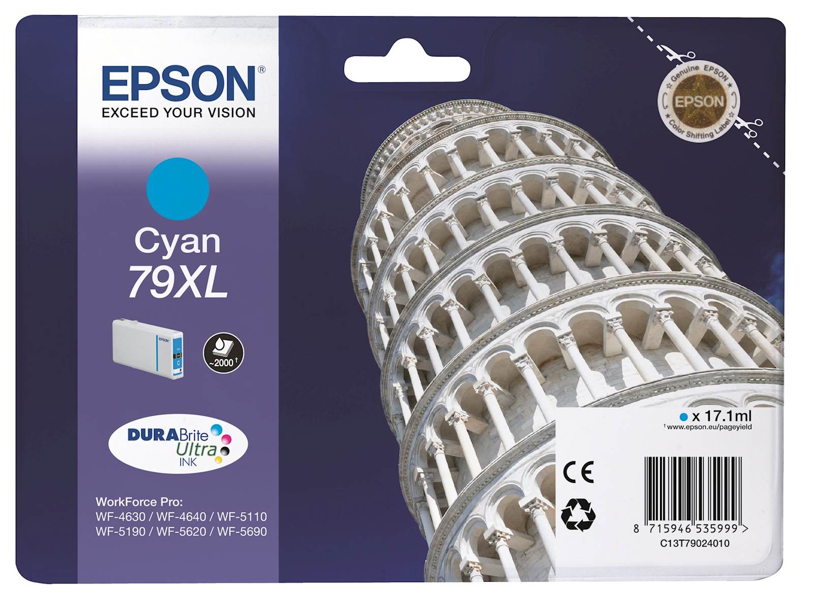 112737 Tinta EPSON WF-5290/5190 Cyan 79XL - Image 1