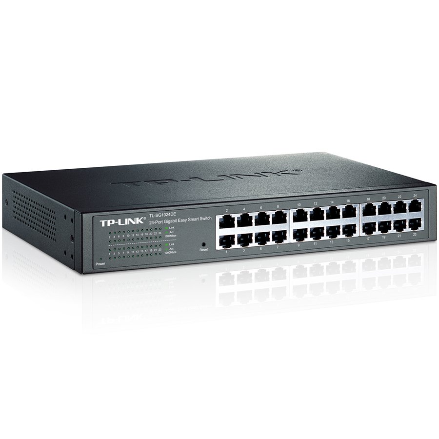 140508140015855413 Switch TP-LINK 24-Port Gigabit Easy Smart Switch 24 10/100/1000Mbps RJ45 ports MTU/Port/Tag-based VLAN QoS - Image 1