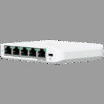 Ubiquiti 5-port 2.5G switch that can be powered with PoE or a USB-C adapter; 4x