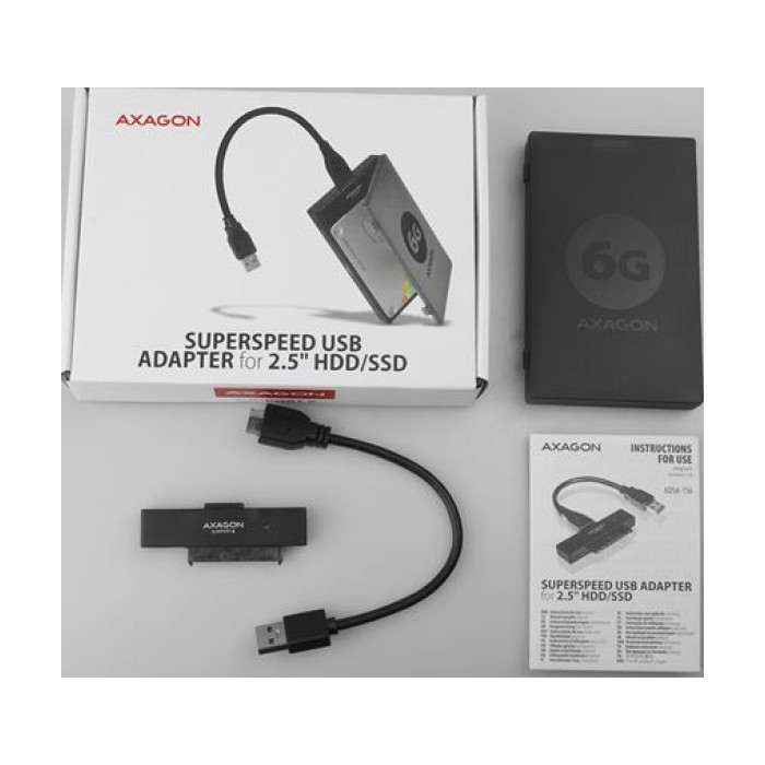 AXAGON ADSA-1S6 USB3.0 - SATA HDD/SSD 2,5" ladica + Adapter