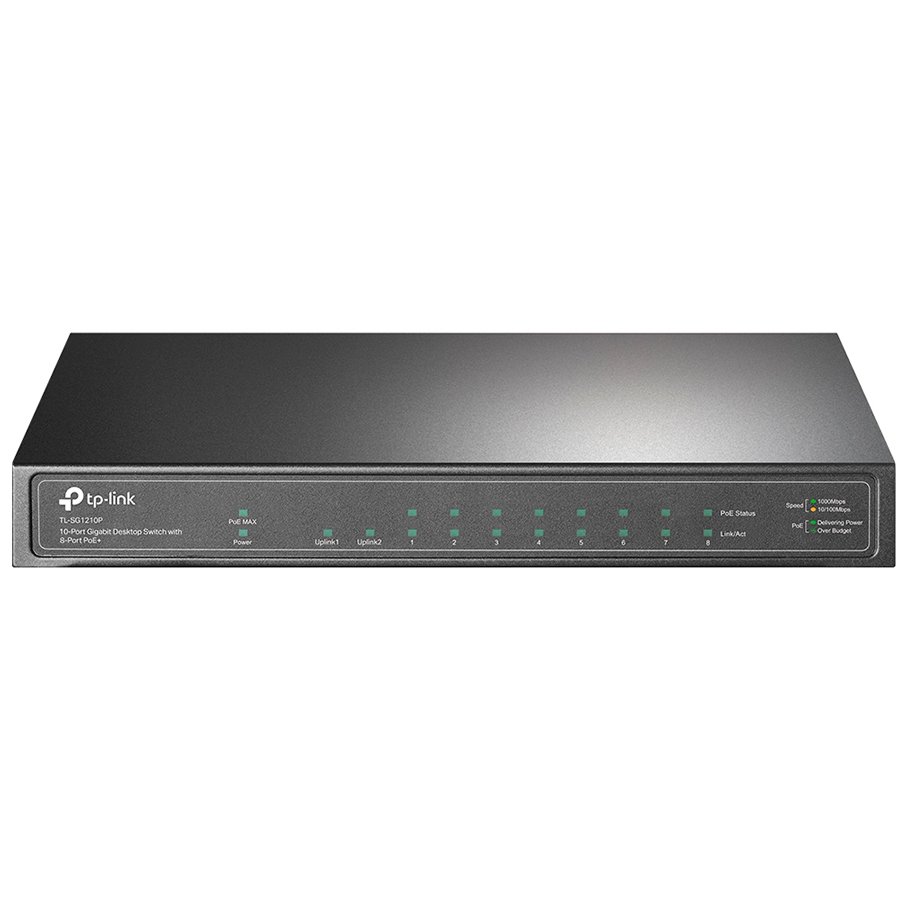 200616160012297439 TP-Link SG1210P 10-Port Gigabit PoE+ Switch 8 Gigabit PoE+ Ports 1 Gigabit RJ45 Ports and - Image 1
