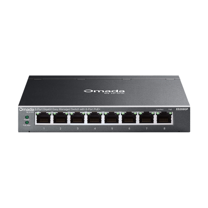 TP-Link ES208GP Omada 8-Port Gigabit Easy Managed Switch with 8-Port PoE+ 8x G PoE+ Ports