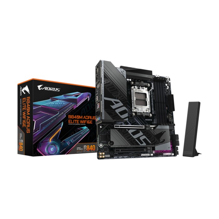 Gigabyte MB B840 AORUS ELITE AM5, 4x DDR5, 2x M.2, 4x SATA 8xUSB; 1x HDMI, 1x DP, mATX;