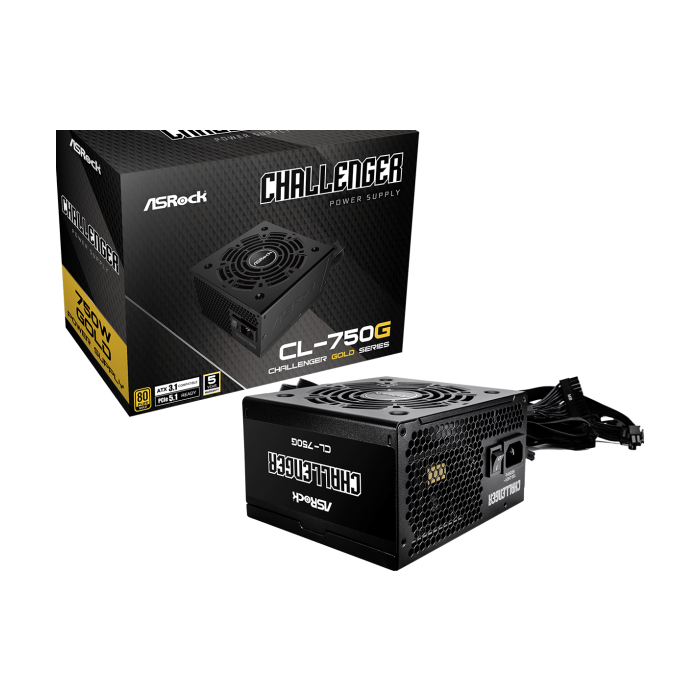 ASROCK PSU 750W Gold Challenge80PLUS, 120mm fan, ATX 3.1PCIe 5.1