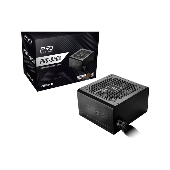 ASRock PSU 850W Bronze, Pro80PLUS, 120mm fan, ATX 3.1PCIe 5.1