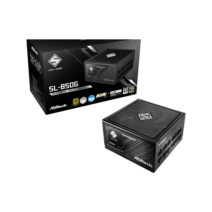 ASROCK PSU 850W GoldFully Modular, 80PLUSATX 3.1, PCIe 5.1, Japanese Capacitors