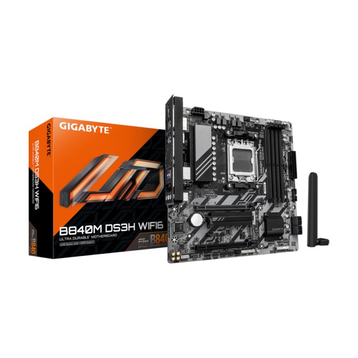 Gigabyte MB B840M DS3H WF6 AM5, 4x DDR5, 2x M.2, 4x SATA 1x HDMI, 2x DP, RAID, 6x USB, mATX
