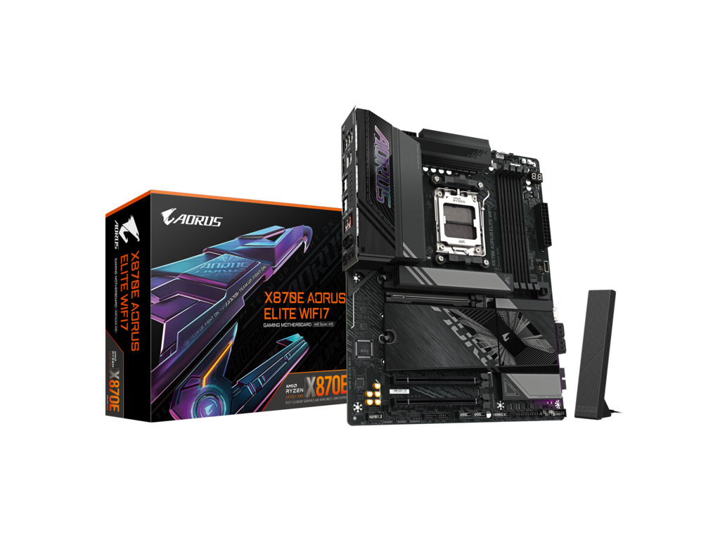 X870EAELITEWIFI7_250519120519296 Gigabyte MB X870E Aorus EliteAM5, 4x DDR5, 4x M.2, 4xSATA2x HDMI, 2x DP, 12x USB, ATX - Image 1