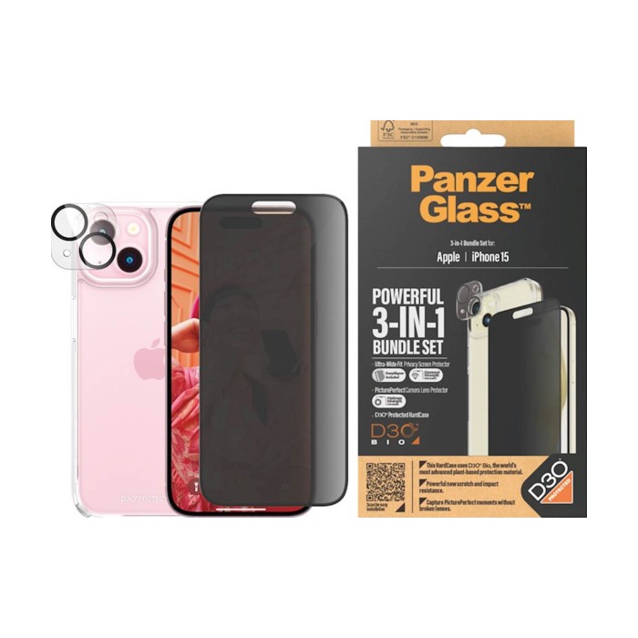 Bundle PanzerGlass iPhone 15 Privacy Bundle PanzerGlass iPhone 15 Privacy