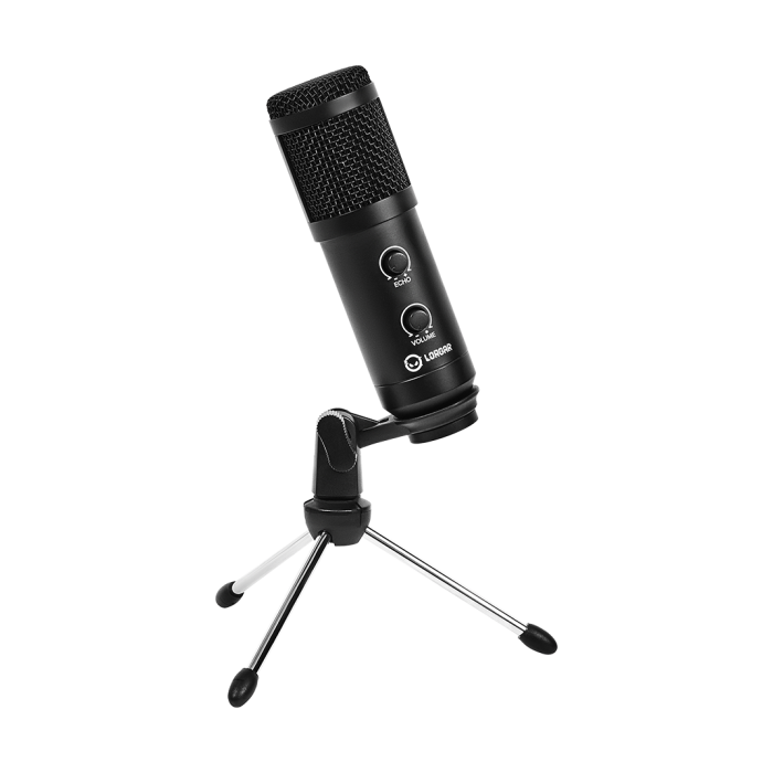 LORGAR Soner 313 Gaming Microphones Black USB condenser microphone with Volume Knob & Echo Kob