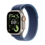 Apple Watch Ultra 3 Cellular 49mm Natural Titanium Case with Blue/Bright Blue Trail Loop -