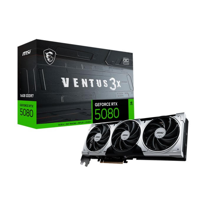 MSI Video Card Nvidia RTX 5080 16G VENTUS 3X OC PLUS 16GB GDDR7/256bit PCI-E Gen5
