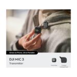 DJI Mic 3 TransmitterMikrofon,prijenos do 250m,5.5hsnimanje,48kHz 24 zvuk,8GB pohrana