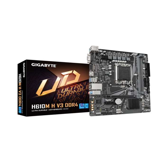 Gigabyte MB H610M H V3 DDR4LGA1700; 2xDDR4; M.2, 4xSATA6xUSB; VGA, HDMI; mATX