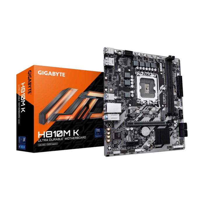 Gigabyte MB H810M K DDR5 LGA1851, 2x DDR5,1xM.2,4xSATA 6x USB, HDMI, DP, mATX