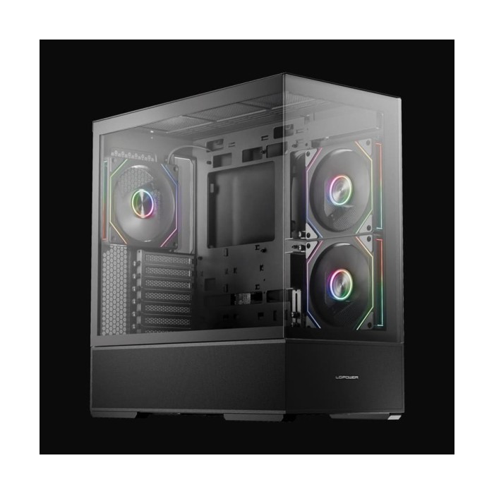 LC-Power Case Gaming 812BOnyx Vision, Midi-Tower, ATX3xARGB fans,GPU: 400mm, CPU Cooler: 190m