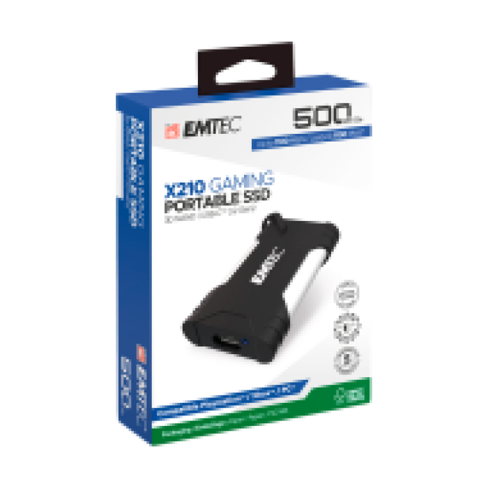 Emtec X210G Portable SSD 500GB External Gaming SSD USB-C 3.2 Gen2