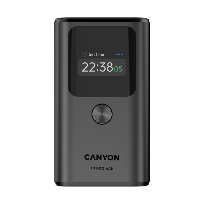 CANYON power bank OnPower 130 TFT 10000 mAh PD30W Dark Grey