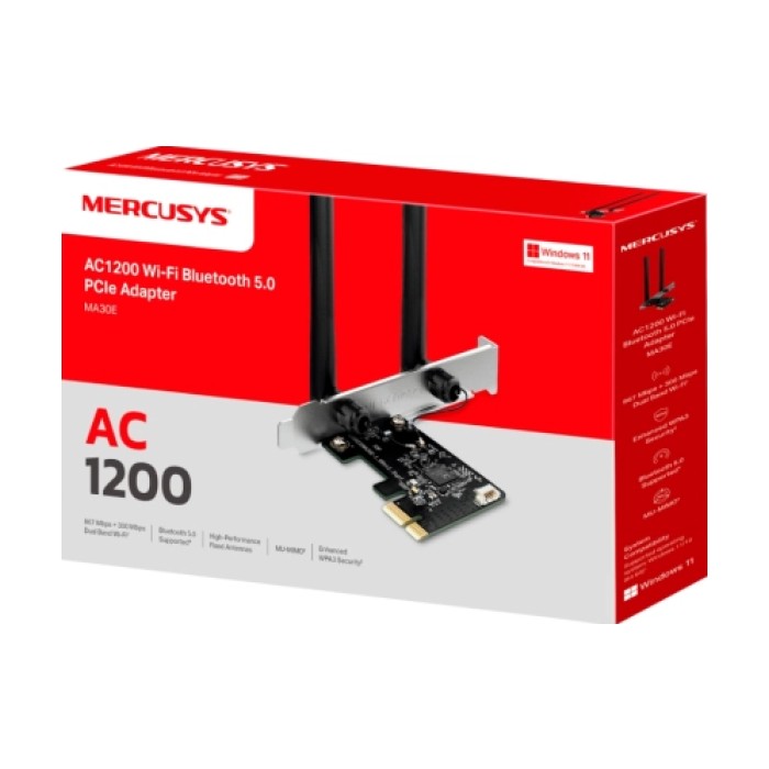 Mercusys MA30E AC1200 Wi-Fi Bluetooth 5.0 PCIe Adapter Mercusys MA30E AC1200 Wi-Fi Bluetooth 5.0 PCIe Adapter