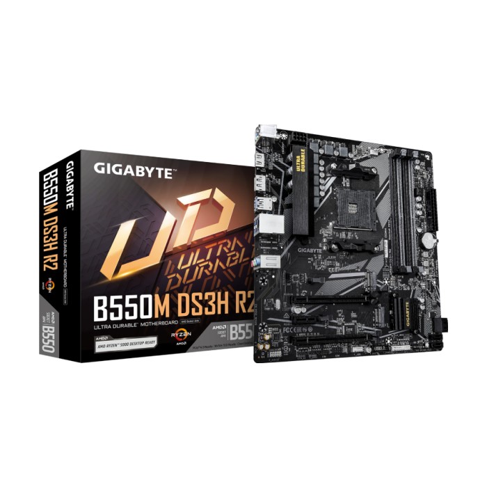 Gigabyte MB B550M DS3H R2 AM4; 4xDDR4; 2xM.2; 4xSATA; 6XUSB; DP; HDMI; PS/2; mATX