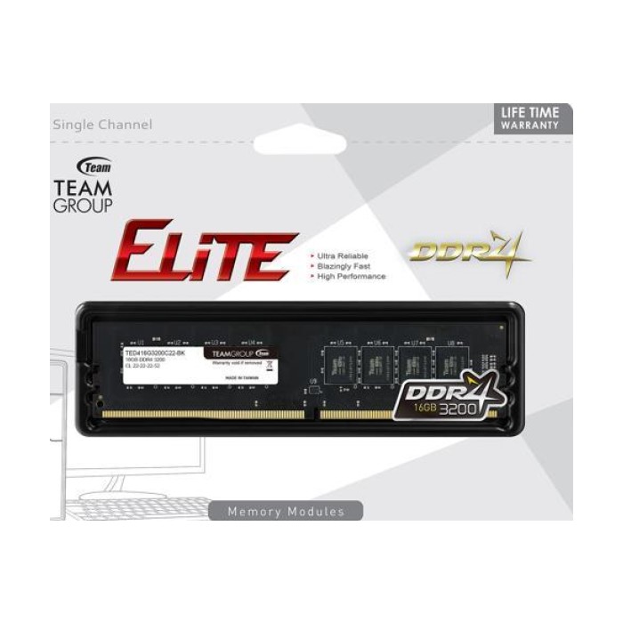 Team Elite 16GB 3200MHz DDR4 CL22, (PC4 25600),