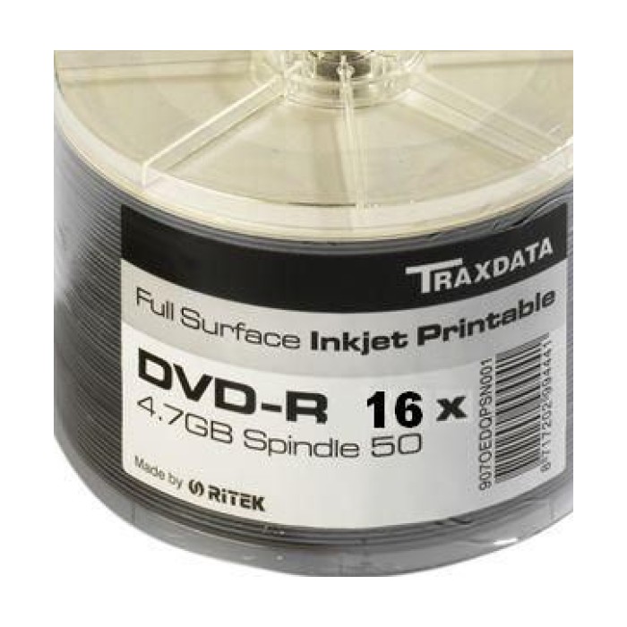 TRAXDATA OPTIČKI MEDIJ DVD-R 16X SPINDLE 100 WHITE FULL PRINTABLE