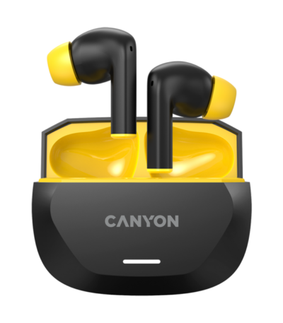 CANYON headset HEXAGON 7 TWS ANC+ENC Wireless Charge Black Yellow