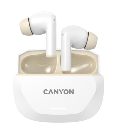 CANYON headset HEXAGON 7 TWS ANC+ENC Wireless Charge White Beige