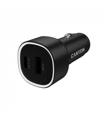 CANYON car charger OnDrive 85 PD 85W USB-A+USB-C Black