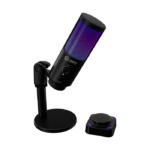 LORGAR SMP40 RGB Microphone with external mute button and metal stand Black
