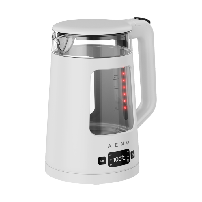 AENO Electric Kettle EK6: 1850-2200W 2L Strix Square-shaped body Transparent lid High Resistant Glass LED-Illumination