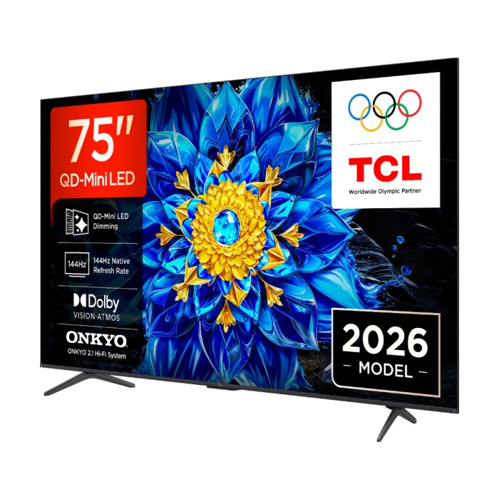 TCL 75"P8L 4K QLED Google TV;QD-Mini LED Dimming 144Hz(288Hz FHD), D.Atmos, D.Vision 450 nits