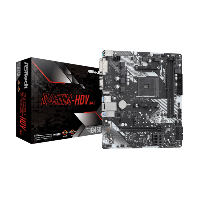 ASROCK MB B450M-HDV R4.0AMD B450;AM4;2xDDR4VGA,DVI,HDMI,micro ATX