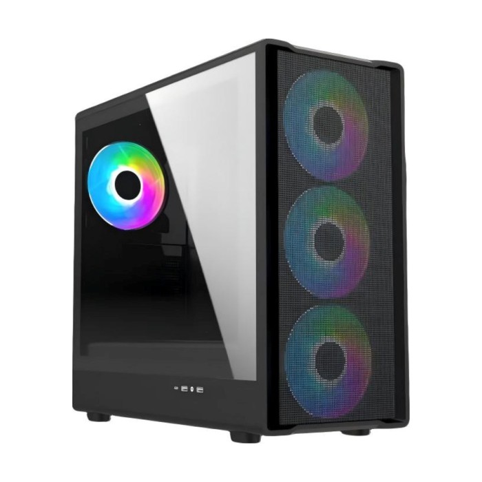 RYZE CHALLENGER CH500 Mesh 4F 4xARGB Fan ATX, Black