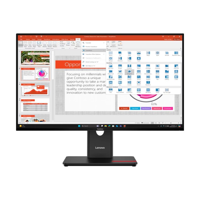 Lenovo ThinkVision T27-40 Monitor 27" IPS 16:9 1920 x 1080 FHD 120Hz 4/6ms 300 cd/m²