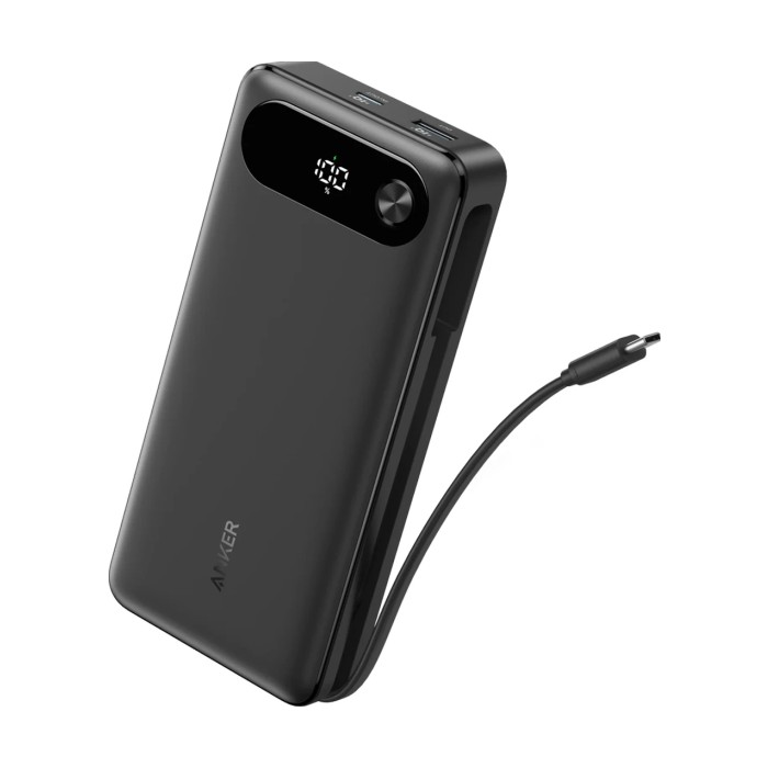 Anker Power Bank 20K 87W Built-In USB-C Cable Black